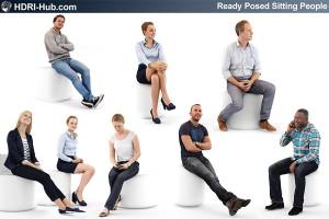 3D People Sitting 01